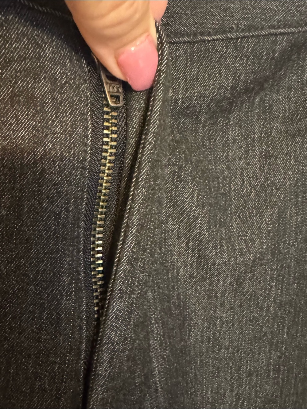 Dark GRAY Straight-Leg Dress Pants/Trouser with Zipper Detail  SIZE: 10     #Q - Picture 3 of 9